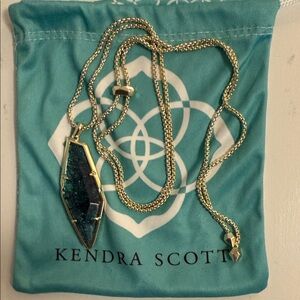 Kendra Scott Teal and Gold Geometric Necklace